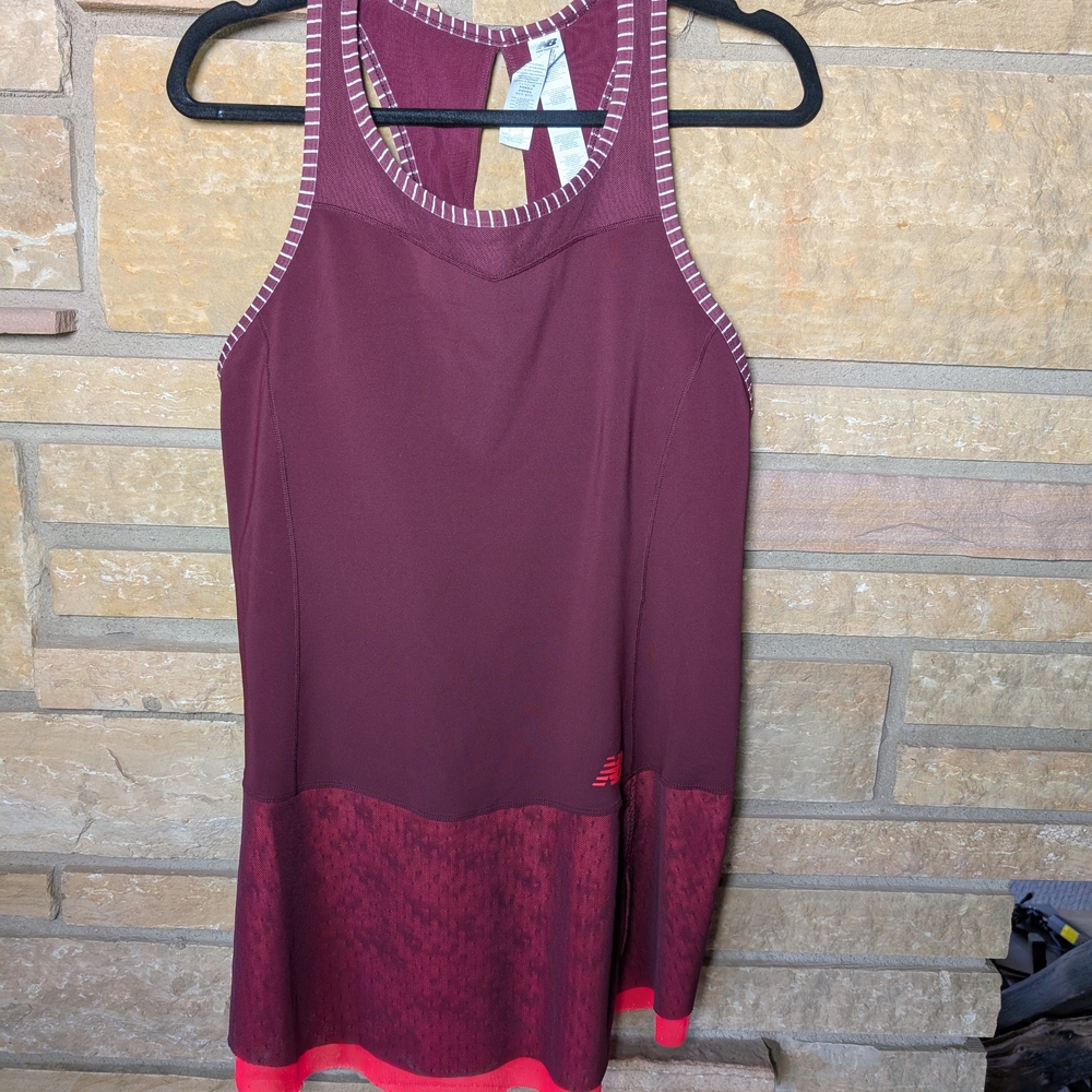 Women's Burgundy and Pink Athletic Tank Top